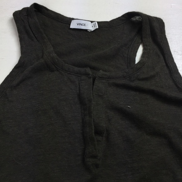Vince Linen tank medium Dk gray-ish olive - Picture 3 of 4